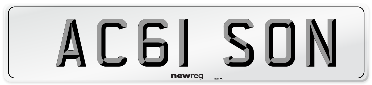 AC61 SON Number Plate from New Reg